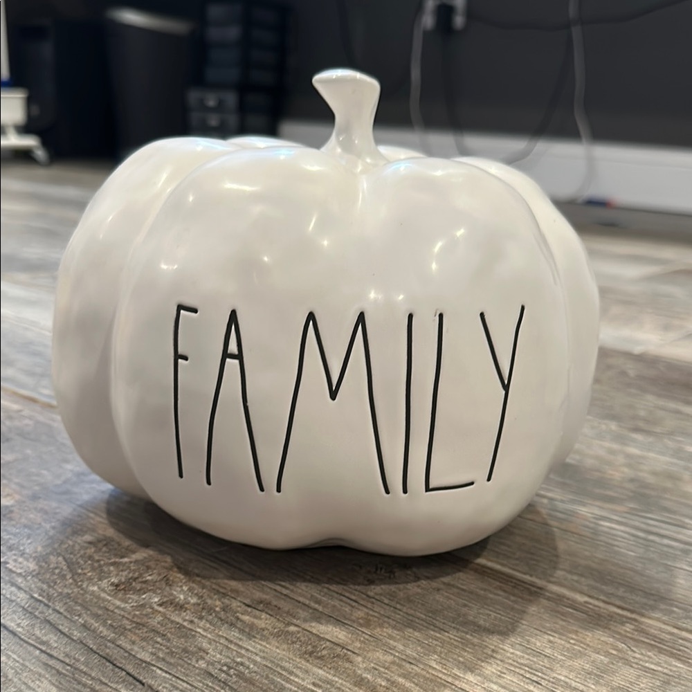 White Matte Ceramic Pumpkin Decor